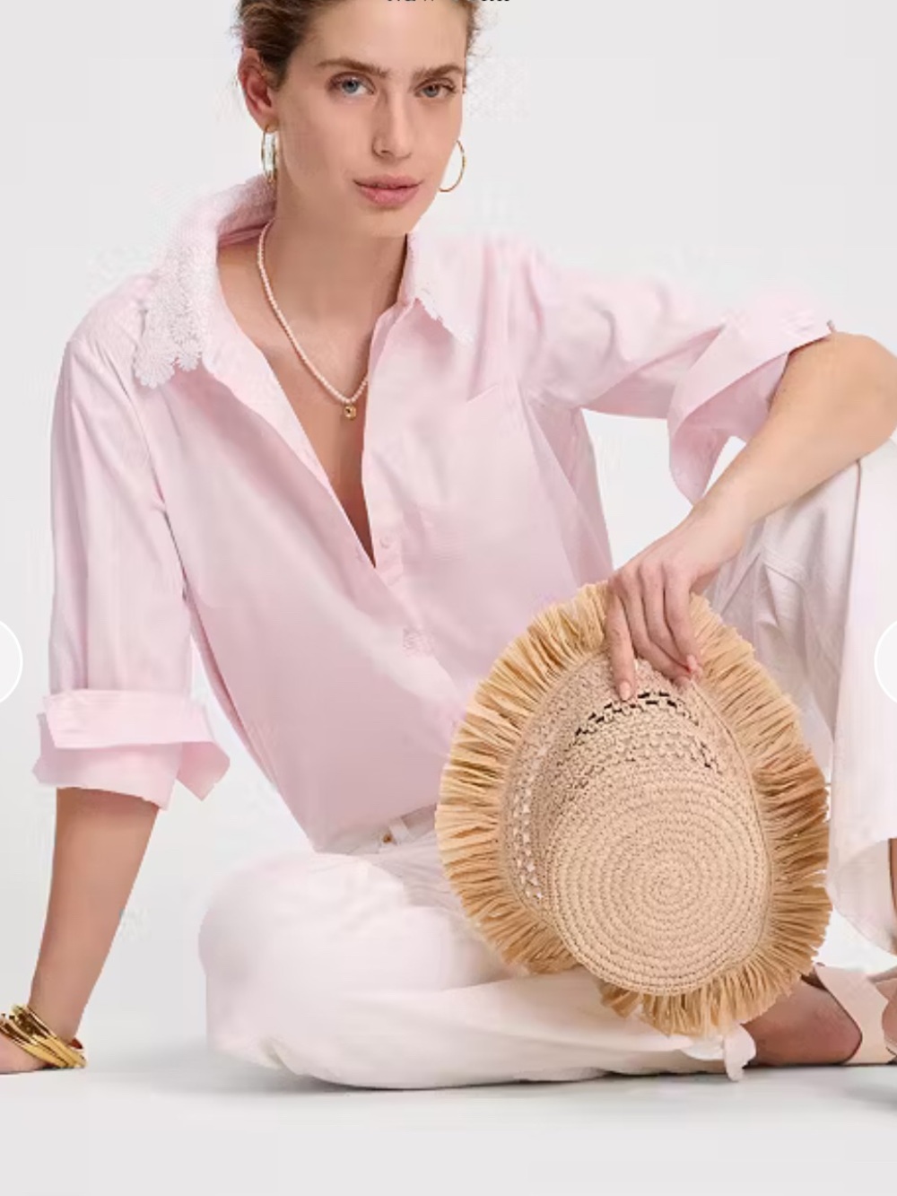 Kate Spade Daisy Lace Collar Button Up Shirt XXS